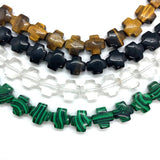 Cross-shaped Tiger's Eye Stone Beads 12x12x6mm for DIY Jewelry Making