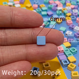 40pcs 6X6MM Enamel Beads for DIY Colorful Bracelets Making Accessory