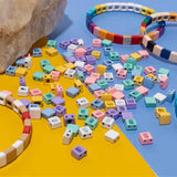 40pcs 6X6MM Enamel Beads for DIY Colorful Bracelets Making Accessory