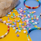 40pcs 6X6MM Enamel Beads for DIY Colorful Bracelets Making Accessory