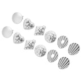 10pcs Embossed Heart Ear Posts for DIY Earrings