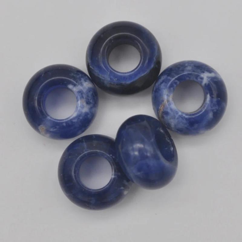 14MM Brazilian Sodalite Big Hole Beads Charms for Bracelet (5 pcs/lot)