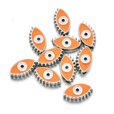 10pcs Silver Enamel Evil Eye Spacer Beads for Jewelry Making