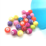 Acrylic Billiard Ball Number 8 DIY 12mm Loose Beads 20pcs