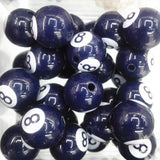 Acrylic Billiard Ball Number 8 DIY 12mm Loose Beads 20pcs