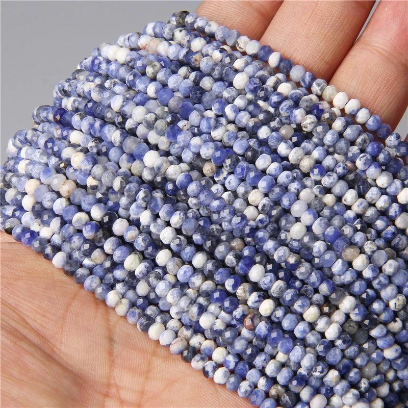 4MM Faceted Roundle Agate Stone Beads for Jewelry Making