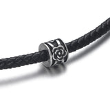4pcs Stainless Steel Rose Flower Beads for 5mm Leather Cord Bracelet Making