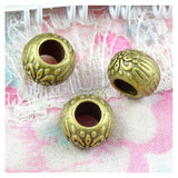 50pcs Big Hole Beads Vintage Charms European Pendant DIY Antique Bronze