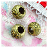 50pcs Big Hole Beads Vintage Charms European Pendant DIY Antique Bronze
