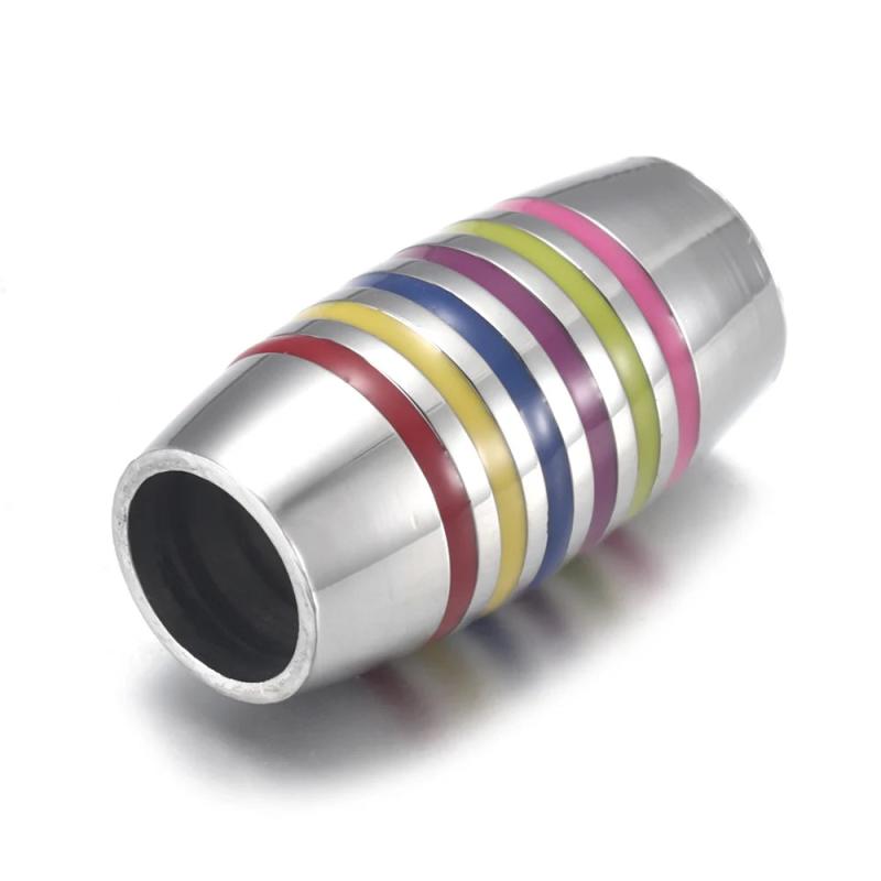 4pcs Colorized Tube Enamel Bead 7mm Large Hole for Bracelet Making