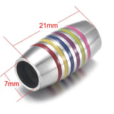 4pcs Colorized Tube Enamel Bead 7mm Large Hole for Bracelet Making