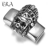 Punk Skull Chief Stainless Steel Slider Beads 12*6mm