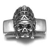 Punk Skull Chief Stainless Steel Slider Beads 12*6mm