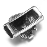 Punk Skull Chief Stainless Steel Slider Beads 12*6mm