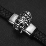 Punk Skull Chief Stainless Steel Slider Beads 12*6mm