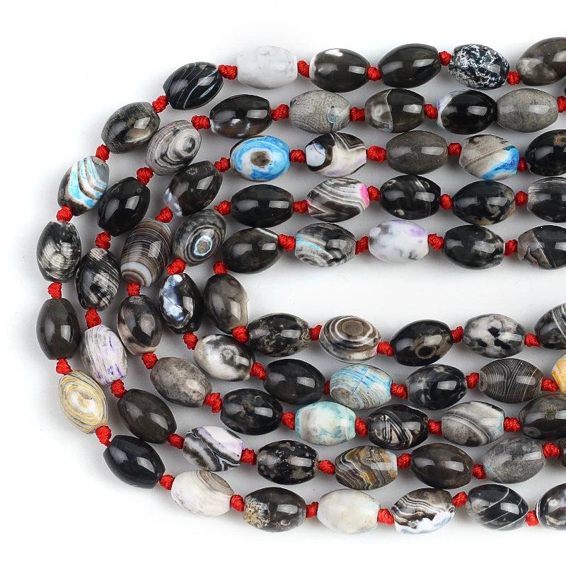 10x14mm Coffee Fire Agates Loose Spacer Beads 15''