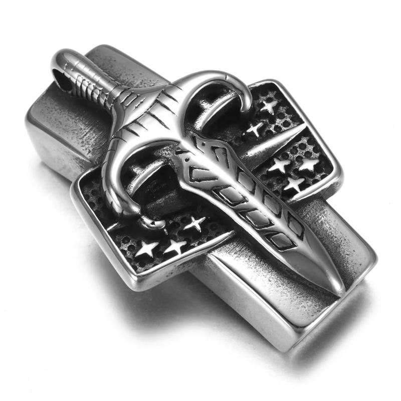 Stainless Steel Slider Beads Punk Sword 11*6mm Hole Slide Charms