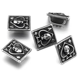 Stainless Steel Slider Beads Spades Hole 12*6mm Slide Charms