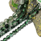 Sea Grass Green Ghost Crystal Quartz Round Stone Beads 15''