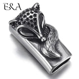 Stainless Steel Fox Slider Beads for Leather Bracelet DIY