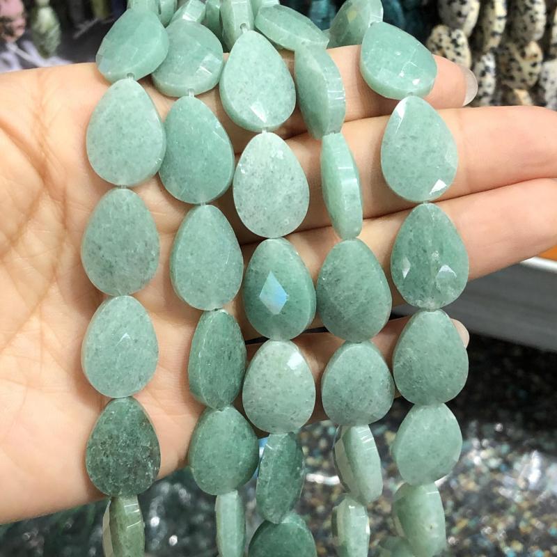13*18mm Green Aventurine Water Drop Beads for Jewelry Making