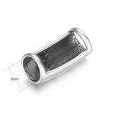 Curved Tube Beads Stainless Steel Hole 8mm Slide Charms Bracelet DIY Supplies