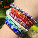 6mm Colorful Sea Sediment Jaspers Cube Spacer Beads 15''