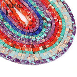 6mm Colorful Sea Sediment Jaspers Cube Spacer Beads 15''