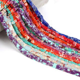 6mm Colorful Sea Sediment Jaspers Cube Spacer Beads 15''