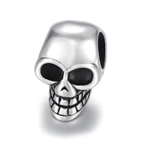 Stainless Steel Beads Skull Spacer Charm Pendant 6mm DIY Men Bracelet Making