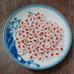 10pcs 8mm Shell Love Heart Beads Jewelry Making Loose Spacer Bead DIY Bracelet