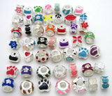 20pcs Mix European Charms Flower Heart Spacer Beads for Bracelets