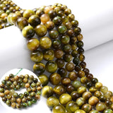 Green Tiger Eyes AA+ Smooth Charm Round Stone Bead for Jewelry Making