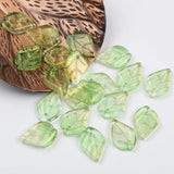 50pcs Open Leaves Lampwork Beads Transparent Glass Beads For Jewelry Making