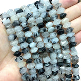 Rutilated Quartz Irregular Wheel Faceted Stone Beads 6-11MM