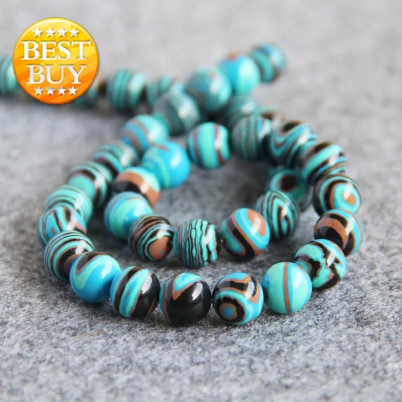 10mm Multicolor Turkey Stone Beads Stripe DIY Loose Howlite 15inch