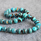 10mm Multicolor Turkey Stone Beads Stripe DIY Loose Howlite 15inch