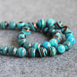 10mm Multicolor Turkey Stone Beads Stripe DIY Loose Howlite 15inch