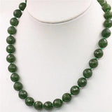 12mm Faceted Army Green Beads Necklace Natural Stone 18inch