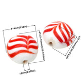 6 Pcs Oval Engraved Vintage Style Glass Beads DIY Jewelry Making