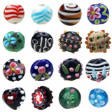 6 Pcs Oval Engraved Vintage Style Glass Beads DIY Jewelry Making