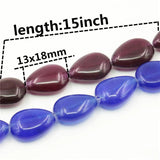 13X18mm Water Drop Moonstone Chalcedony Lapis Lazuli Beads 15inch