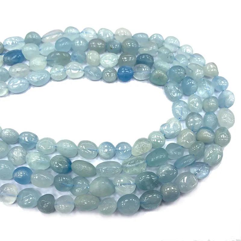 Aquamarine Irregular Stone Beads 8-10mm for Jewelry Making 15''