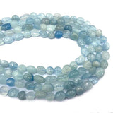 Aquamarine Irregular Stone Beads 8-10mm for Jewelry Making 15''