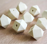 20pcs Natural Wooden Geometric Spacer Beads For Jewelry Making