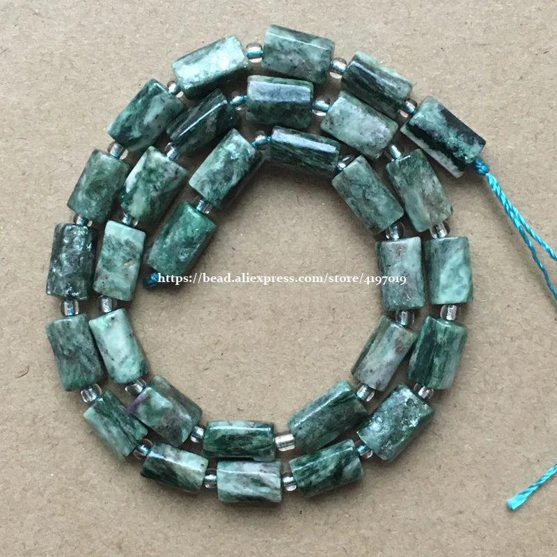 7'' Faceted Lepidolite Cylinder Stone Beads