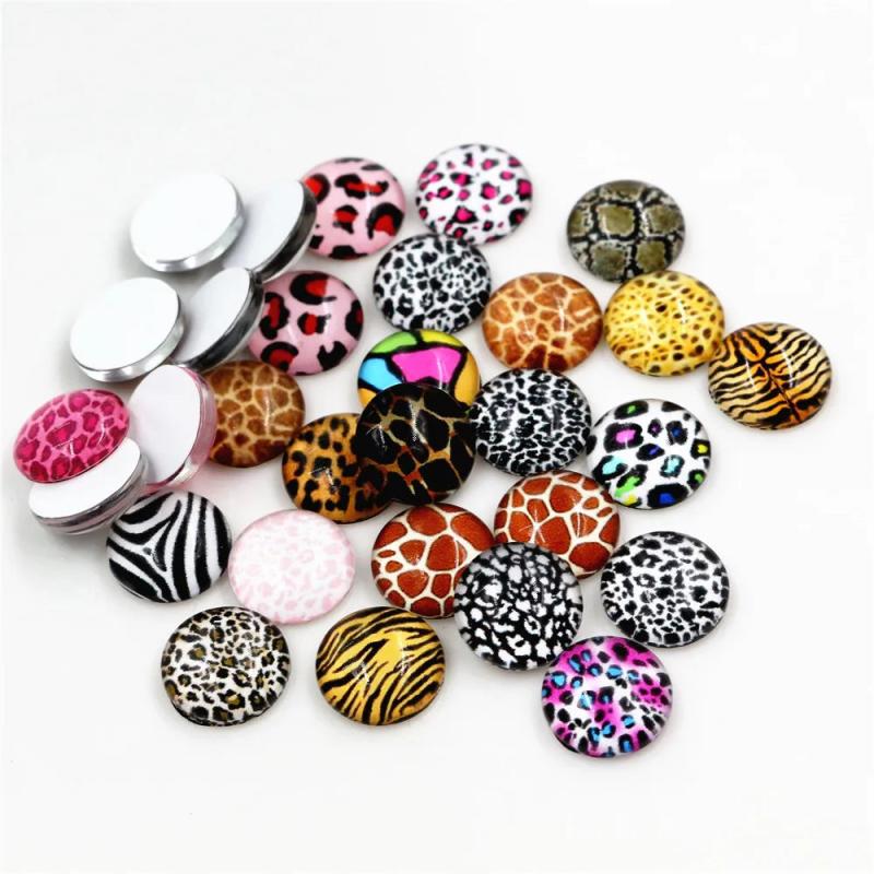 50pcs 12mm Glass Cabochons Mixed For Jewelry Making