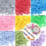 500pcs 6mm Flat Round Clay Beads for DIY Bracelets