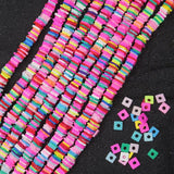 Polymer Clay Beads 16 Inch Flat Round Spacer Beads DIY Bracelet