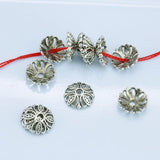 5PCS 10x3mm Flower End Caps Beads Spacer Findings for Necklace Bracelet